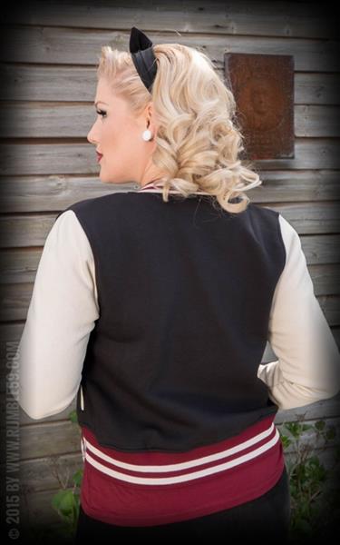 Grote foto rumble 59 ladies college jacket in black. kleding dames truien en vesten