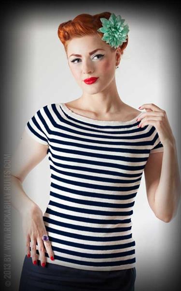 Grote foto rumble 59 striped sweater the blue stripes kleding dames overige kledingstukken