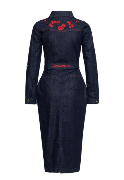 Grote foto queen kerosin western dress roses in small. kleding dames jurken en rokken