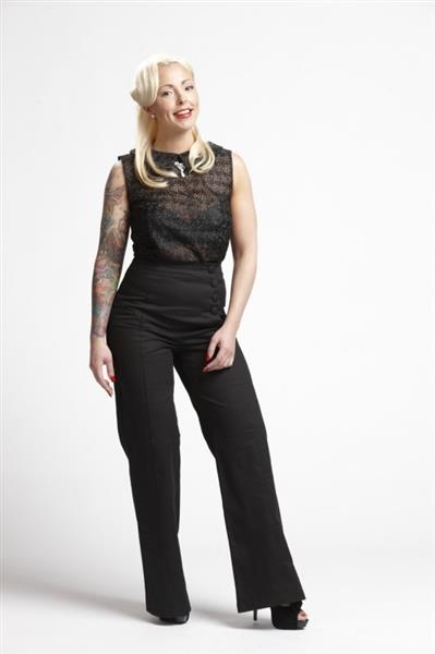 Grote foto retro top dolly in black lace in large. kleding dames overige kledingstukken