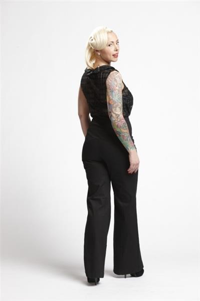 Grote foto retro top dolly in black lace in large. kleding dames overige kledingstukken