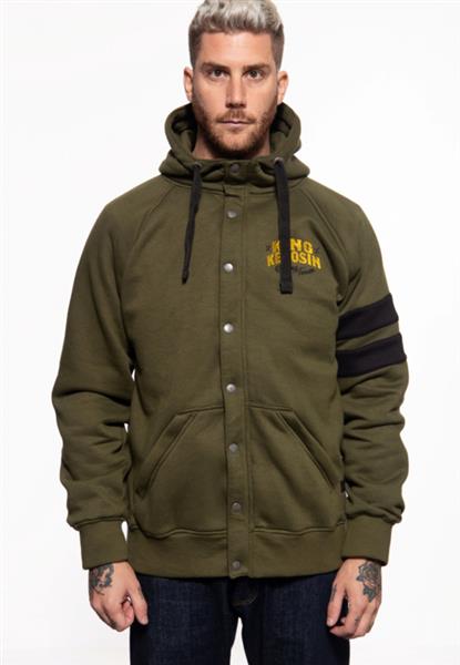 Grote foto king kerosin sweat jacket in olive green speedway kings kleding dames jassen zomer