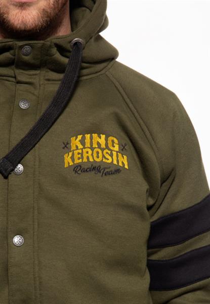 Grote foto king kerosin sweat jacket in olive green speedway kings kleding dames jassen zomer