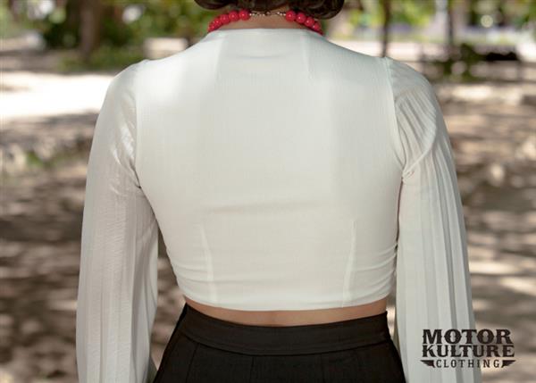 Grote foto motor kulture hedy lamarr top in white. kleding dames overige kledingstukken