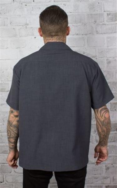 Grote foto steady clothing pinstripe tiki panel charcoal. kleding heren t shirts