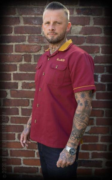 Grote foto rumble 59 bowlingshirt hang loose surf up in large. kleding heren t shirts