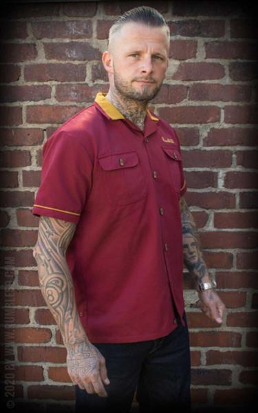 Grote foto rumble 59 bowlingshirt hang loose surf up in large. kleding heren t shirts