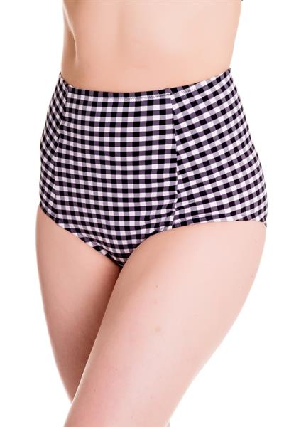 Grote foto hell bunny elise bikini in black white gingham small medium. kleding dames badmode en zwemkleding