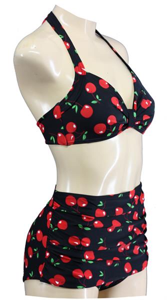 Grote foto aloha beachwear 50 bikini red cherry in medium. kleding dames badmode en zwemkleding