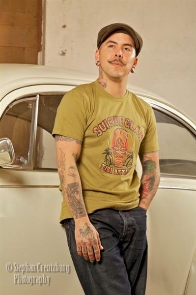Grote foto suicide glam tiki t shirt. kleding heren t shirts