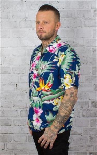 Grote foto karmakula montana blue hawaiien shirt. kleding heren t shirts