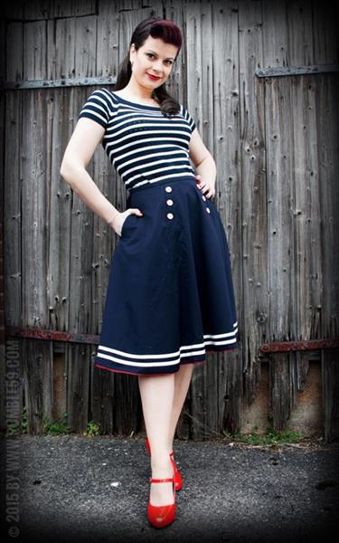 Grote foto rumble 59 petticoat skirt ahoy sailor in medium. kleding dames jurken en rokken