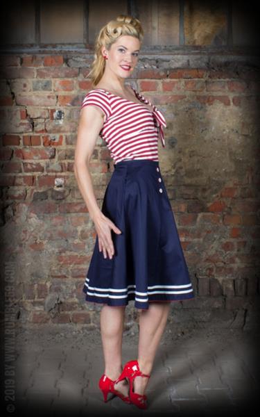 Grote foto rumble 59 petticoat skirt ahoy sailor in medium. kleding dames jurken en rokken