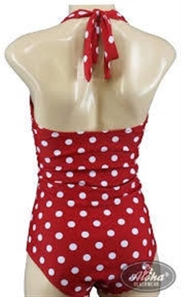 Grote foto aloha beachwear vintage pinup badpak red polkadot. kleding dames badmode en zwemkleding