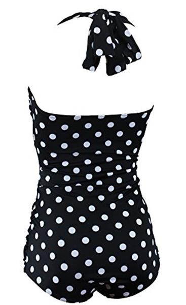 Grote foto aloha beachwear vintage pinup badpak black polkadot. kleding dames badmode en zwemkleding