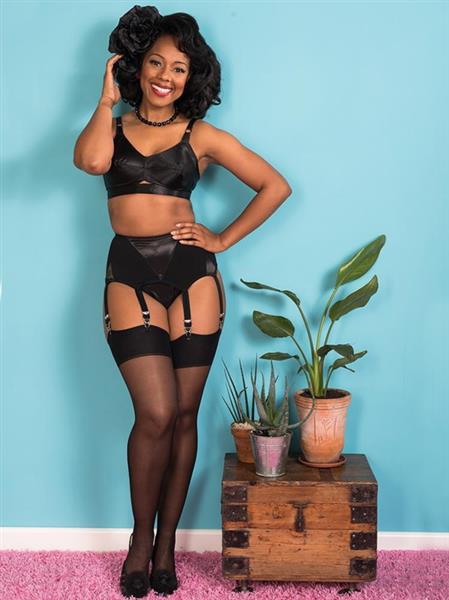 Grote foto what katie did retro seamed stockings in black. kleding dames ondergoed