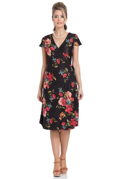 Grote foto voodoo vixen sophia floral wrap dress in small. kleding dames jurken en rokken