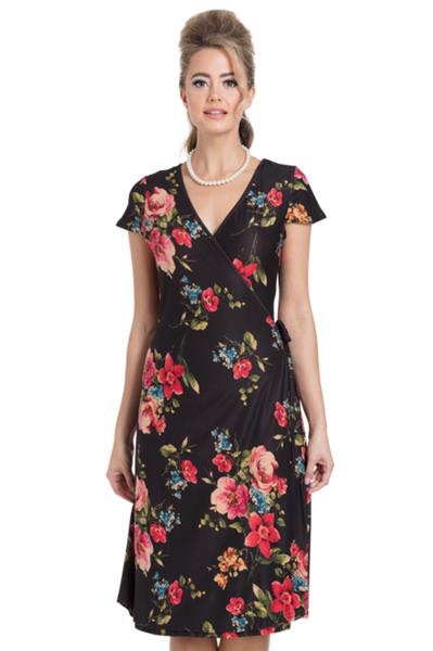 Grote foto voodoo vixen sophia floral wrap dress in small. kleding dames jurken en rokken
