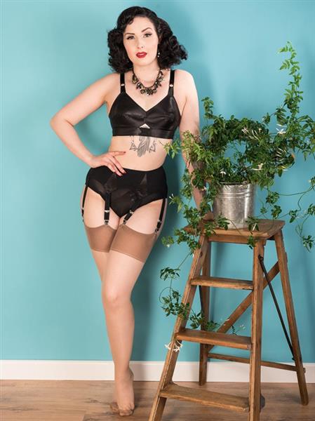 Grote foto what katie did seamed stockings latte glamour. kleding dames ondergoed