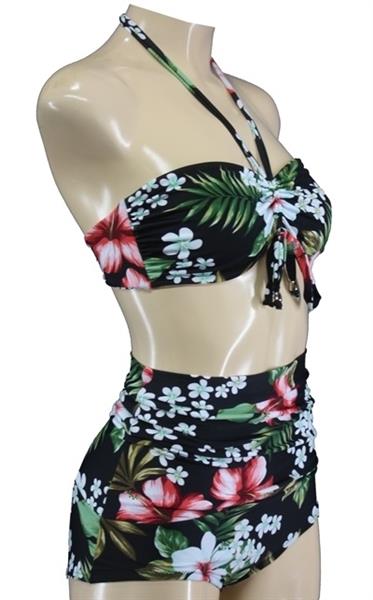 Grote foto aloha beachwear bandeau bikini hawai vintage high waist. kleding dames badmode en zwemkleding