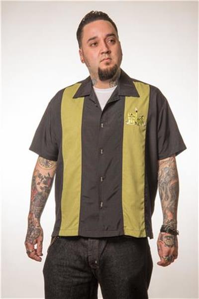 Grote foto steady the mickey button up black in small. kleding heren t shirts