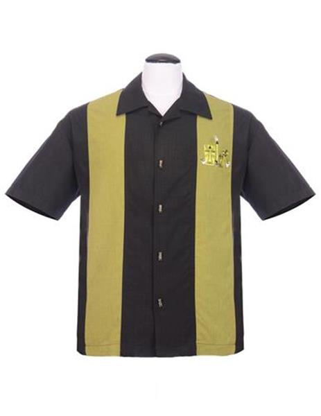 Grote foto steady the mickey button up black in small. kleding heren t shirts