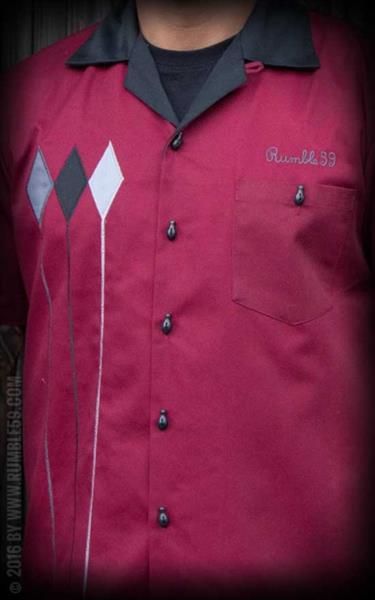 Grote foto rumble 59 bowling shirt rebel rods in small. kleding heren t shirts