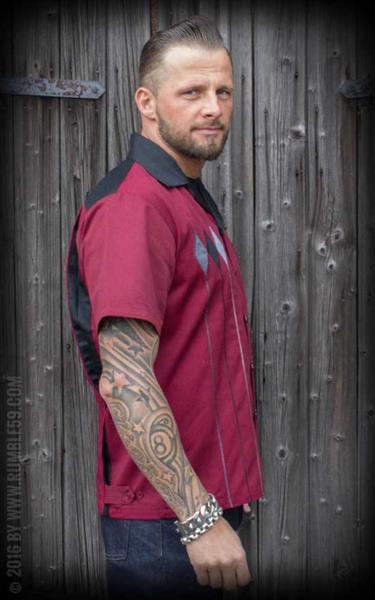 Grote foto rumble 59 bowling shirt rebel rods in small. kleding heren t shirts