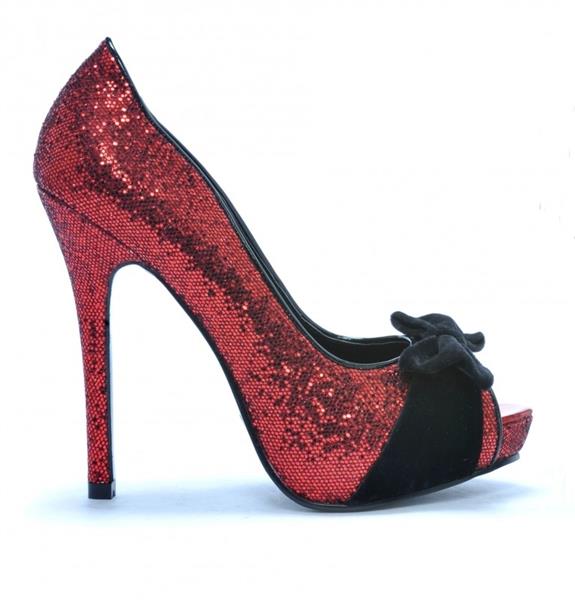 Grote foto bettie page tempest red glitter peeptoe in maat 37. kleding dames overige kledingstukken