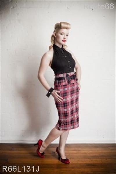 Grote foto route 66 millie halter black in large. kleding dames overige kledingstukken