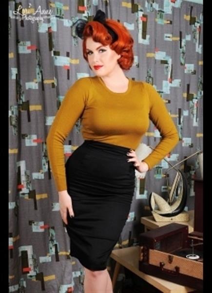 Grote foto dixiefried perfect pencil skirt in black in xlarge. kleding dames jurken en rokken