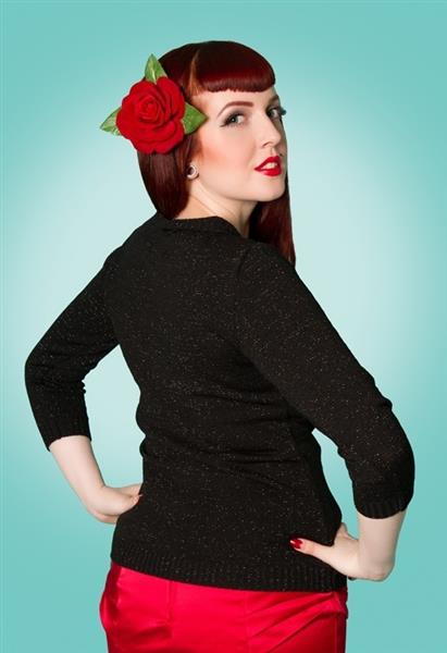 Grote foto miss fortune peek a boo lurex top in black in xsmall. kleding dames overige kledingstukken