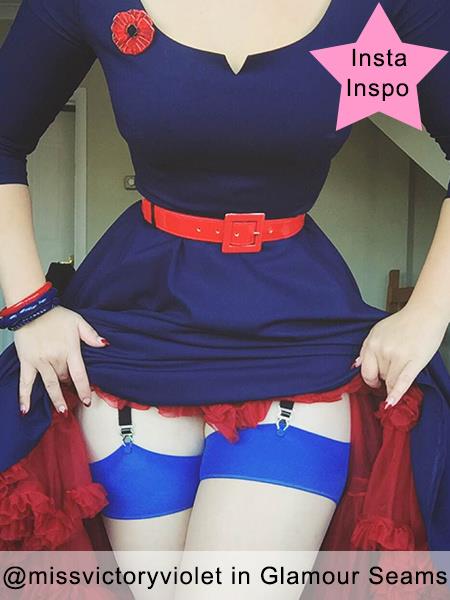 Grote foto what katie did seamed stockings blue glamour. kleding dames ondergoed