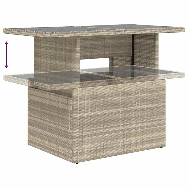 Grote foto vidaxl 6 delige loungeset met kussens poly rattan lichtgrijs tuin en terras tuinmeubelen