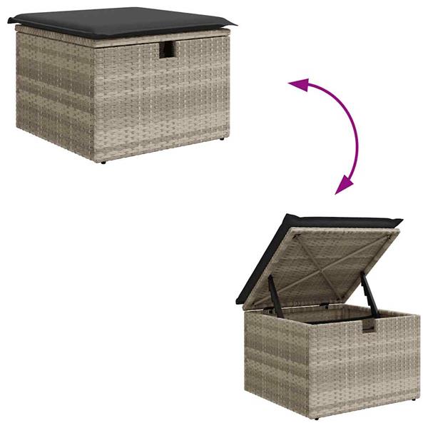 Grote foto vidaxl 6 delige loungeset met kussens poly rattan lichtgrijs tuin en terras tuinmeubelen