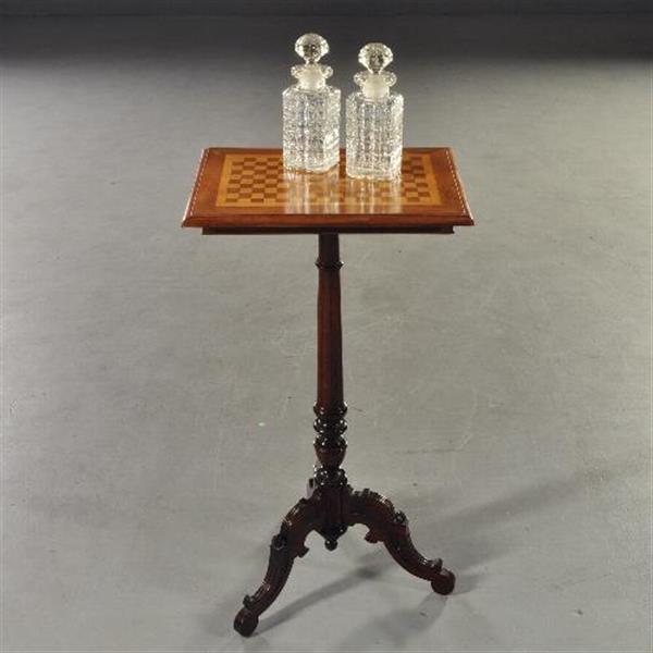 Grote foto antieke bijzettafels wijntafel rechthoekige fraai ingelegde wijntafel ca 1880. no.180407 antiek en kunst stoelen en banken