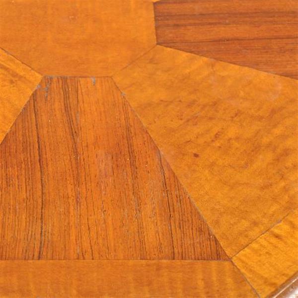 Grote foto antieke bijzettafels wijntafeltje 8 kantig ingelegd notenhouten tafeltje op strakke poot ca. 1920 antiek en kunst stoelen en banken