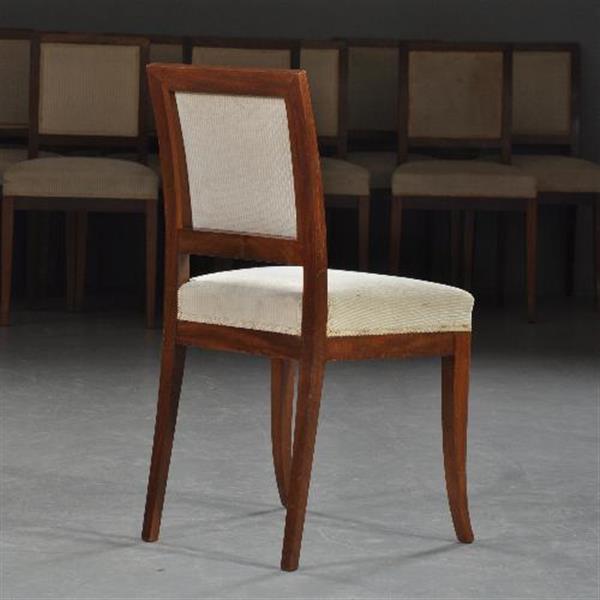 Grote foto antieke stoelen stel van 14 strakke mahonie eetkamerstoelen stoelen ca. 1880 incl bekleding naar w antiek en kunst stoelen en banken