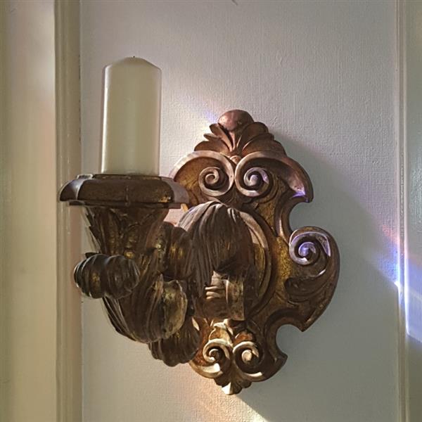 Grote foto stel van 2 zeer grote wandkandelaren wand appliques ca. 1860 in verguld hout no.249982 antiek en kunst overige in antiek gebruiksvoorwerpen