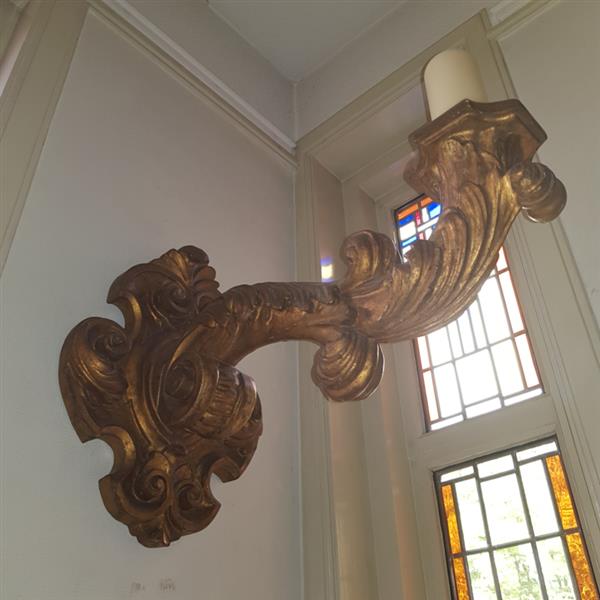 Grote foto stel van 2 zeer grote wandkandelaren wand appliques ca. 1860 in verguld hout no.249982 antiek en kunst overige in antiek gebruiksvoorwerpen