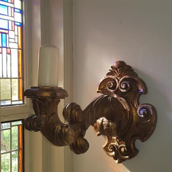 Grote foto stel van 2 zeer grote wandkandelaren wand appliques ca. 1860 in verguld hout no.249982 antiek en kunst overige in antiek gebruiksvoorwerpen