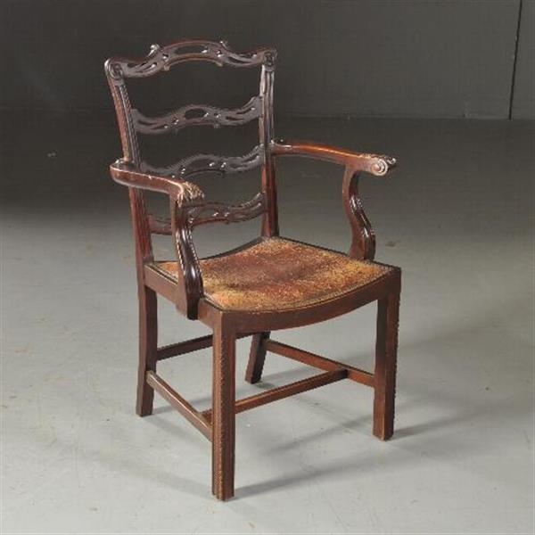 Grote foto antieke stoelen stel van 8 mahonie ladderbacks vm norman stacey 1910 bekleding naar wens no.481 antiek en kunst stoelen en banken
