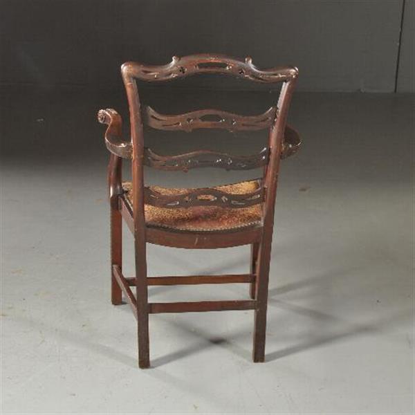 Grote foto antieke stoelen stel van 8 mahonie ladderbacks vm norman stacey 1910 bekleding naar wens no.481 antiek en kunst stoelen en banken