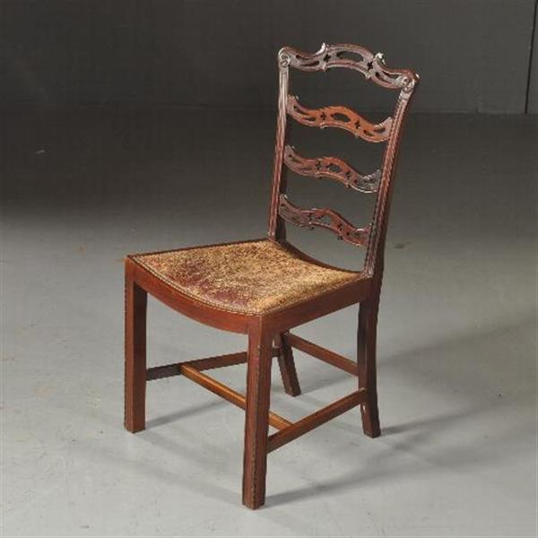 Grote foto antieke stoelen stel van 8 mahonie ladderbacks vm norman stacey 1910 bekleding naar wens no.481 antiek en kunst stoelen en banken