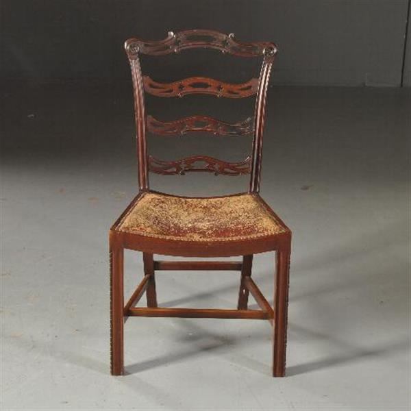 Grote foto antieke stoelen stel van 8 mahonie ladderbacks vm norman stacey 1910 bekleding naar wens no.481 antiek en kunst stoelen en banken