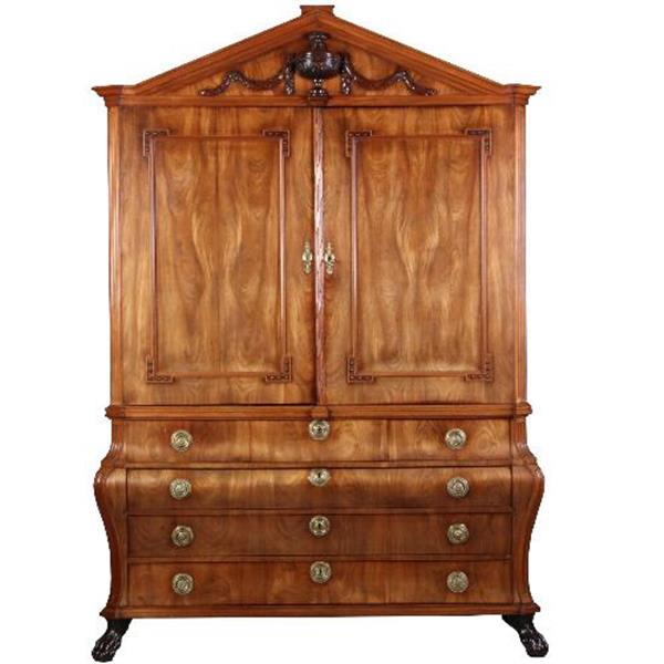Grote foto antieke kast hollands louis seize kabinet ca. 1780 in blond mahonie met 13 laden no.570332 antiek en kunst stoelen en banken