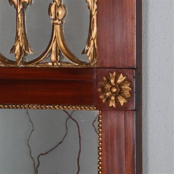 Grote foto antieke spiegels shouwspiegel in mahonie met goud maaswerk in de kroon 1830 no.571034 hoogte 1 antiek en kunst spiegels