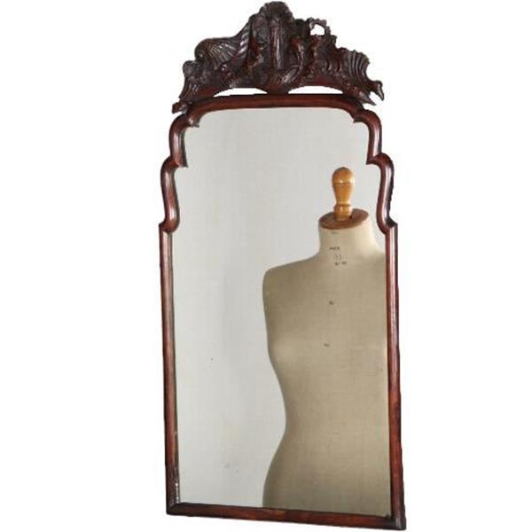 Grote foto antieke spiegels kleine soester spiegel in notenhout met bijpassend kroontje ca. 1800 no.520605 antiek en kunst spiegels