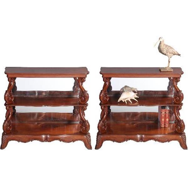 Grote foto antieke sidetables stel van 2 museale wandtafels gesigneerd no.591038 antiek en kunst stoelen en banken