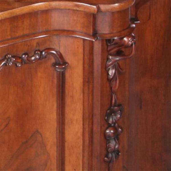 Grote foto antieke kast lage mahonie kast dressoir met spiegel serpentine shaped ca. 1870 met spiegelwand antiek en kunst spiegels
